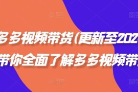 每日拼多多视频带货(更新至2024)，带你全面了解多多视频带货08-31冒泡网
